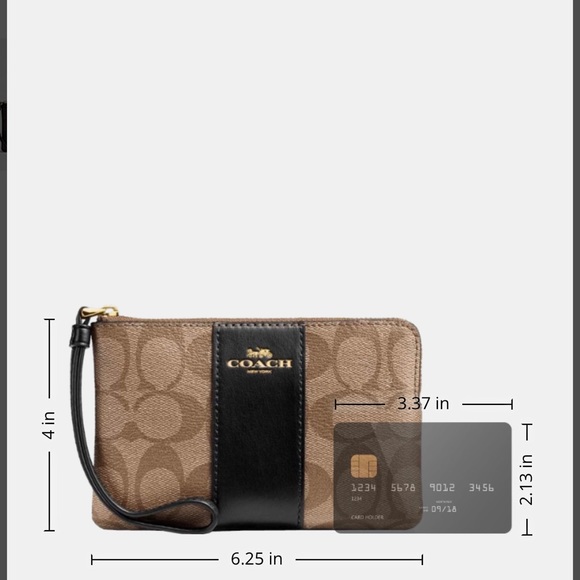 *NEW* COACH Corner Zip Wristlet In Signature Canvas - Picture 2 of 6